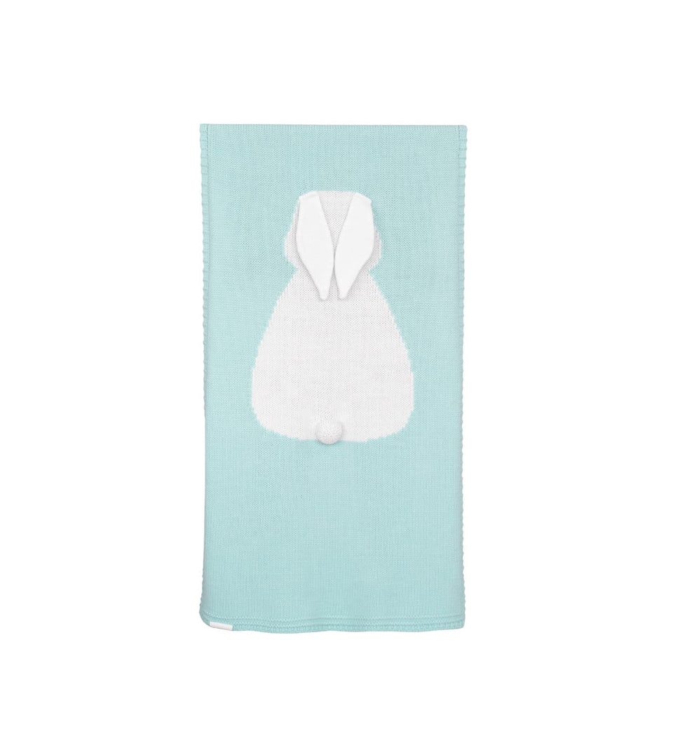 Κουβέρτα γαλάζια με λαγουδάκι για μωρό - dress-up.gr 01