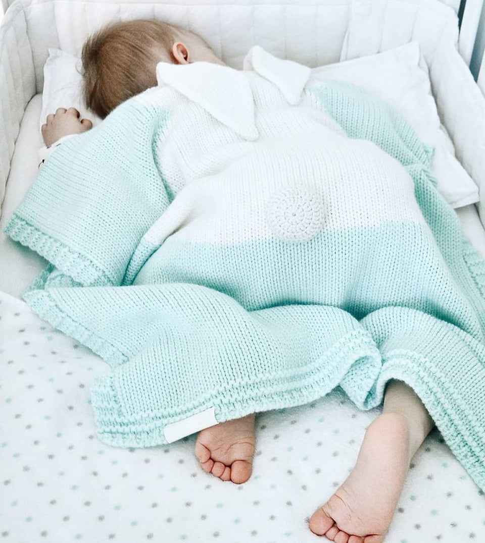 Κουβέρτα γαλάζια με λαγουδάκι για μωρό - dress-up.gr 02